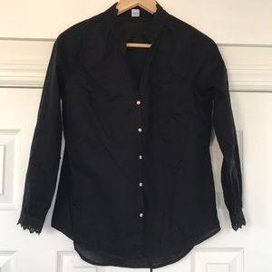 Long sleeved button up with laced collar